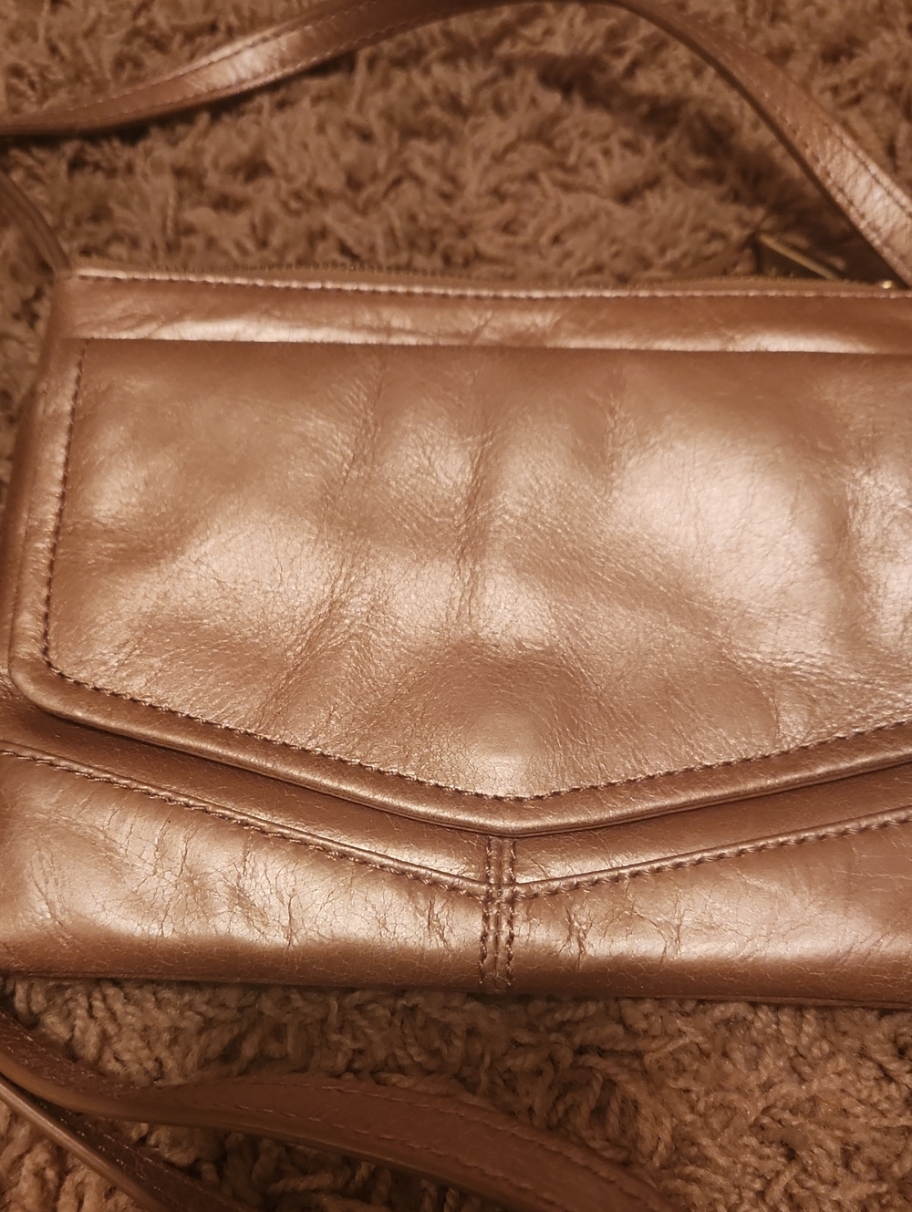 HOBO Internatioal Women's Metallic Gold Leather Crossbody Bag